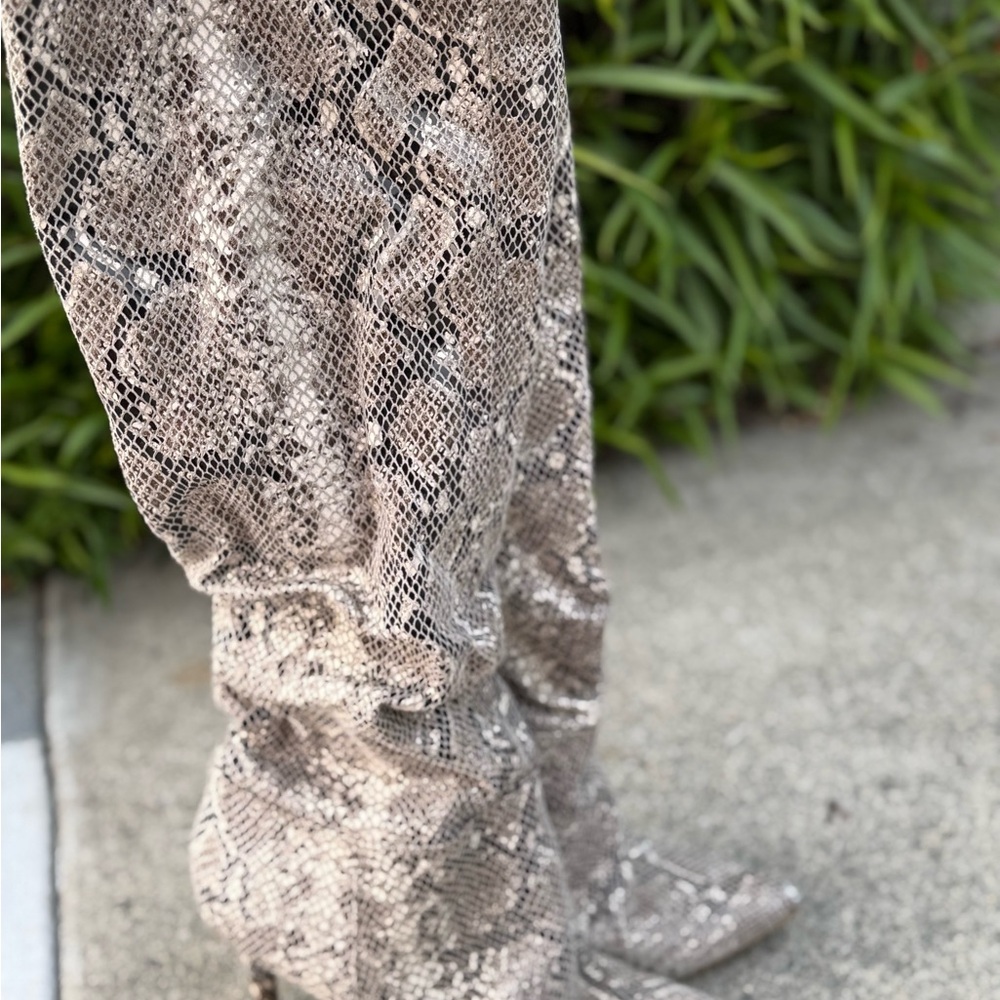 Knee-High Snakeskin Boots